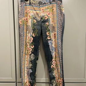 Johnny Was Blue and Orange Bohemian Flare Pants